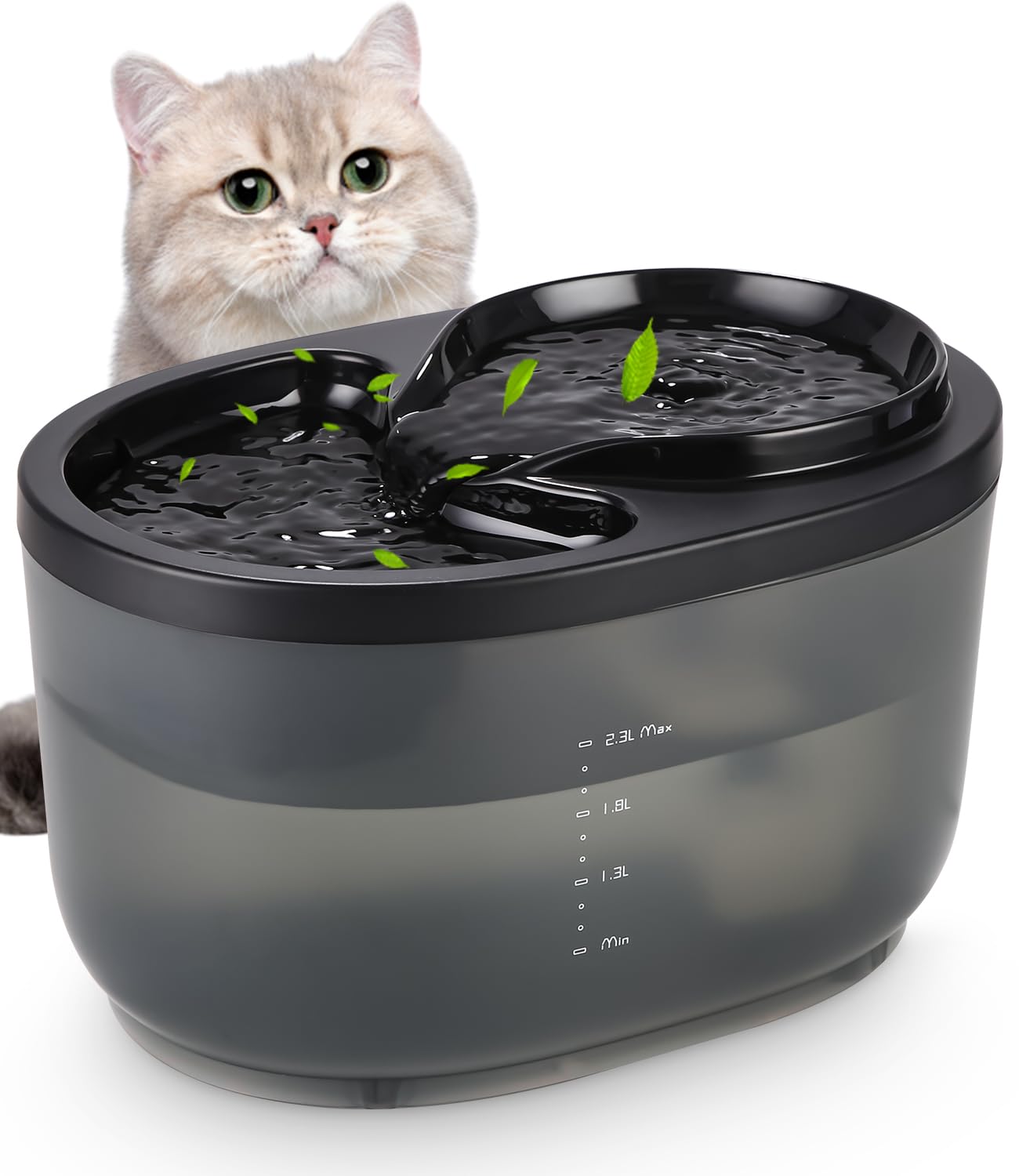 Bebedero para Gato Fuente para Gato,Bebedero para Ultra Silencioso | 2.5l con Bomba De Eficiencia Energética Fuente De Agua para Sin Derrames Libre De Bpa, Fácil De Limpiar