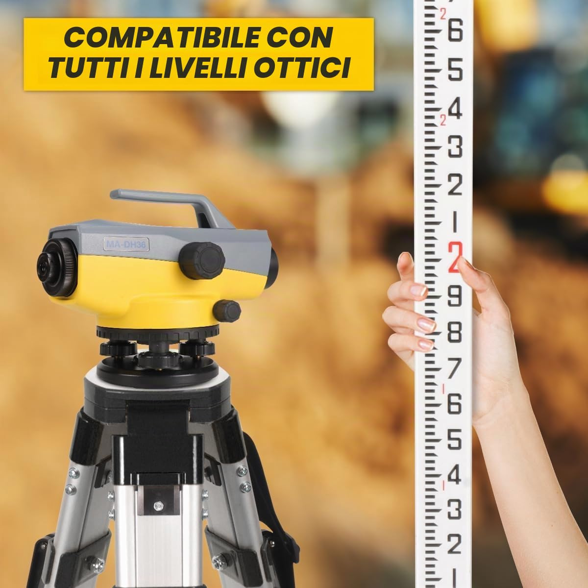 3M - Set di livellamento telescopico e treppiede di misurazione, set di misurazione ad alte prestazioni (portata 3 metri, treppiede nero)