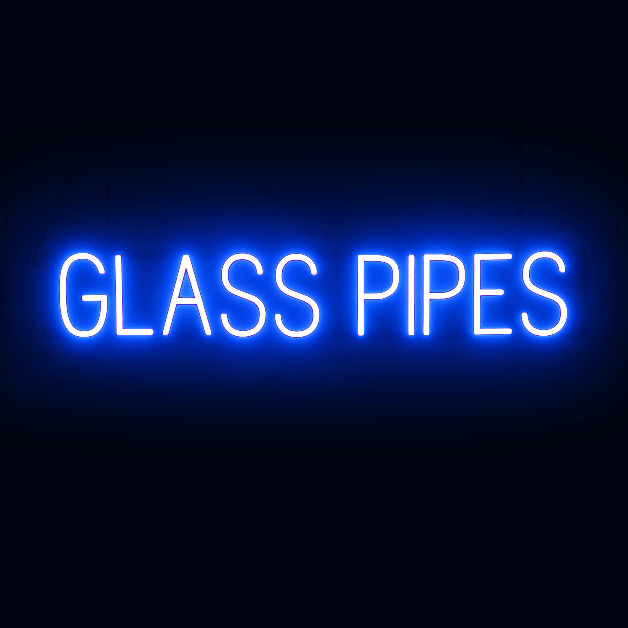 SpellBrite LED Neon GLASS PIPES Sign for Business - Blue, 38" x 6"