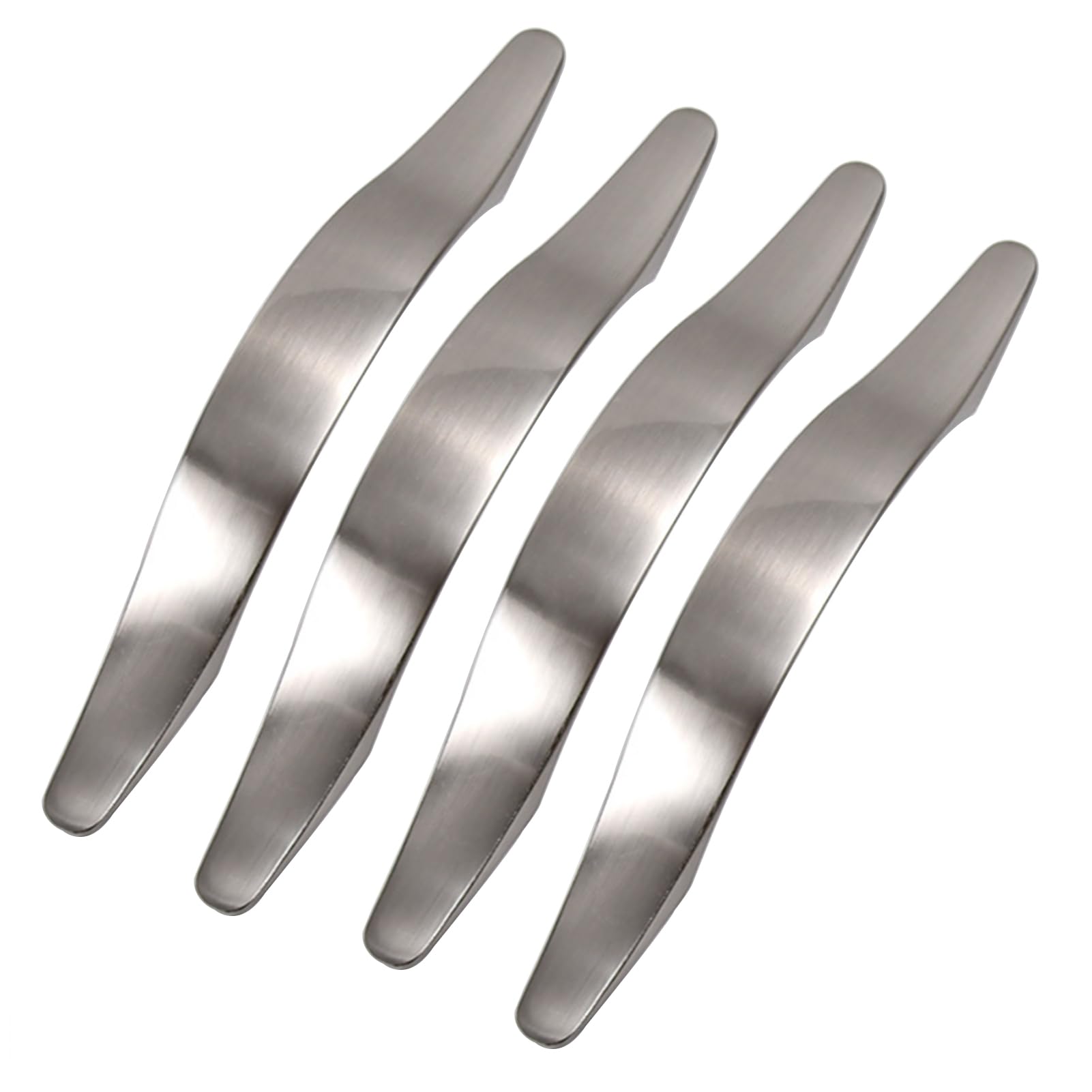 Jiajulashou123 Drawer Pulls 4 Pcs Kitchen Door Handles Aluminium Furniture Pulls Cabinet Handles Cupboard Handles Screws Included For Bathroom Bedroom Cabinets Hardware (Hole Distance:128mm)