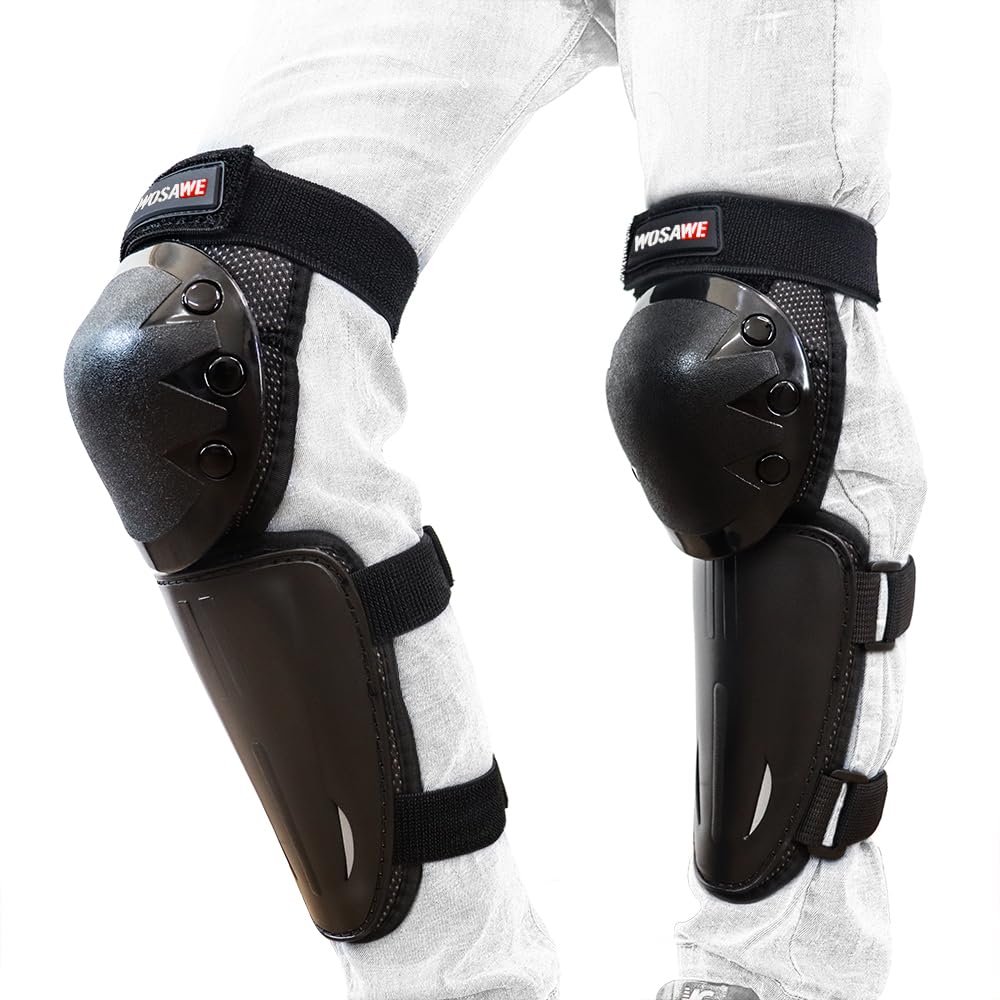 WOSAWE Vélo Genouillères et Coudières pour Enfants, Anti-Choc Équipement de Protection pour Skateboard Moto Scooter Vélo Cyclisme Course (Genouillères)