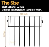 Vista 3 de Adavin Cerca de barrera negra para animales pequeños, paquete de 28 cercas decorativas subterráneas de 12 pulgadas de largo x 10 pulgadas de alto