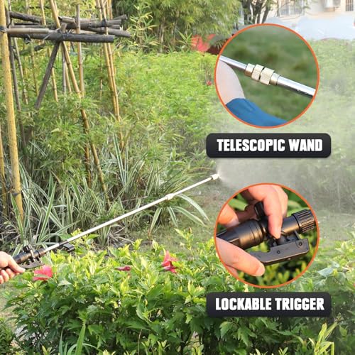 3Gallon Lawn Garden Sprayer Compatible with Makita 18V Battery, Backpack Pump Sprayer w/ 2.0Ah Battery, Translucent Water Tank, Adjustable Pressure, for Spraying Plants, Watering, Weeds, Cleaning