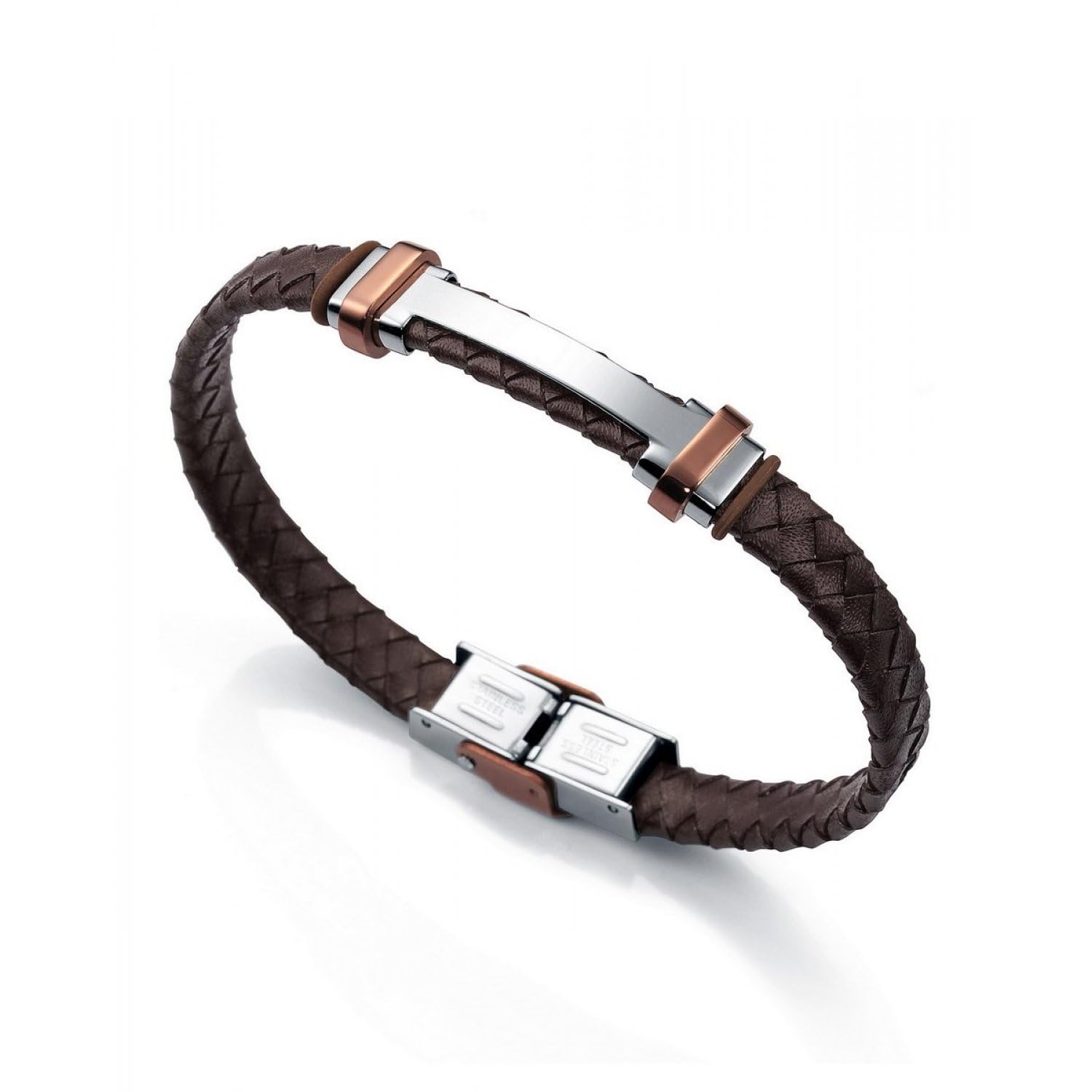 ViceroyBrazalete para hombre de acero inoxidable parcialmente chapado en oro y caucho, 21,5 cm – 6336P09011, 21.5 centimeters, Caucho