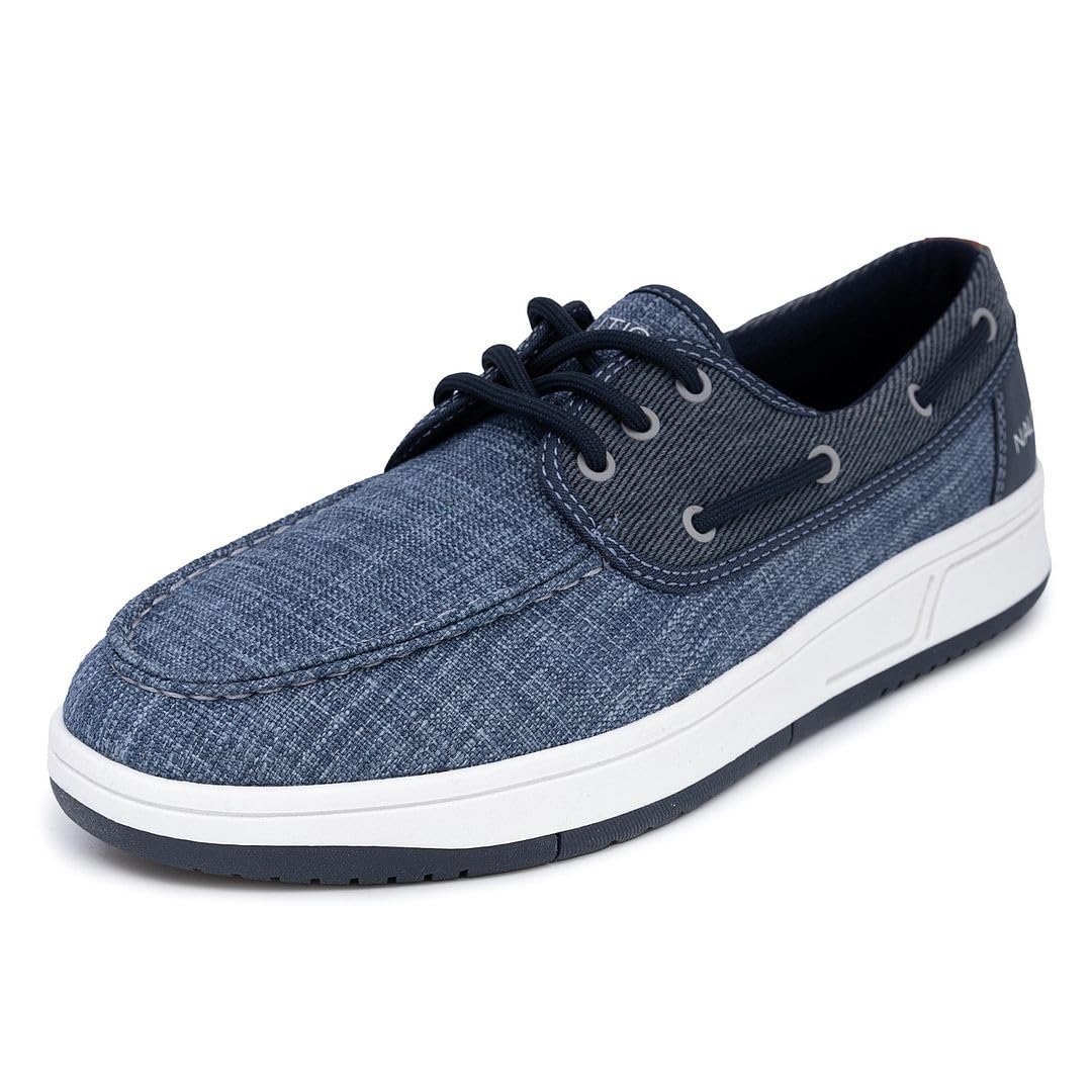 Nautica Men's Casual Boat Shoes, Moc-Toe Loafers with Cushioned Insole, Deck Fashion Sneaker