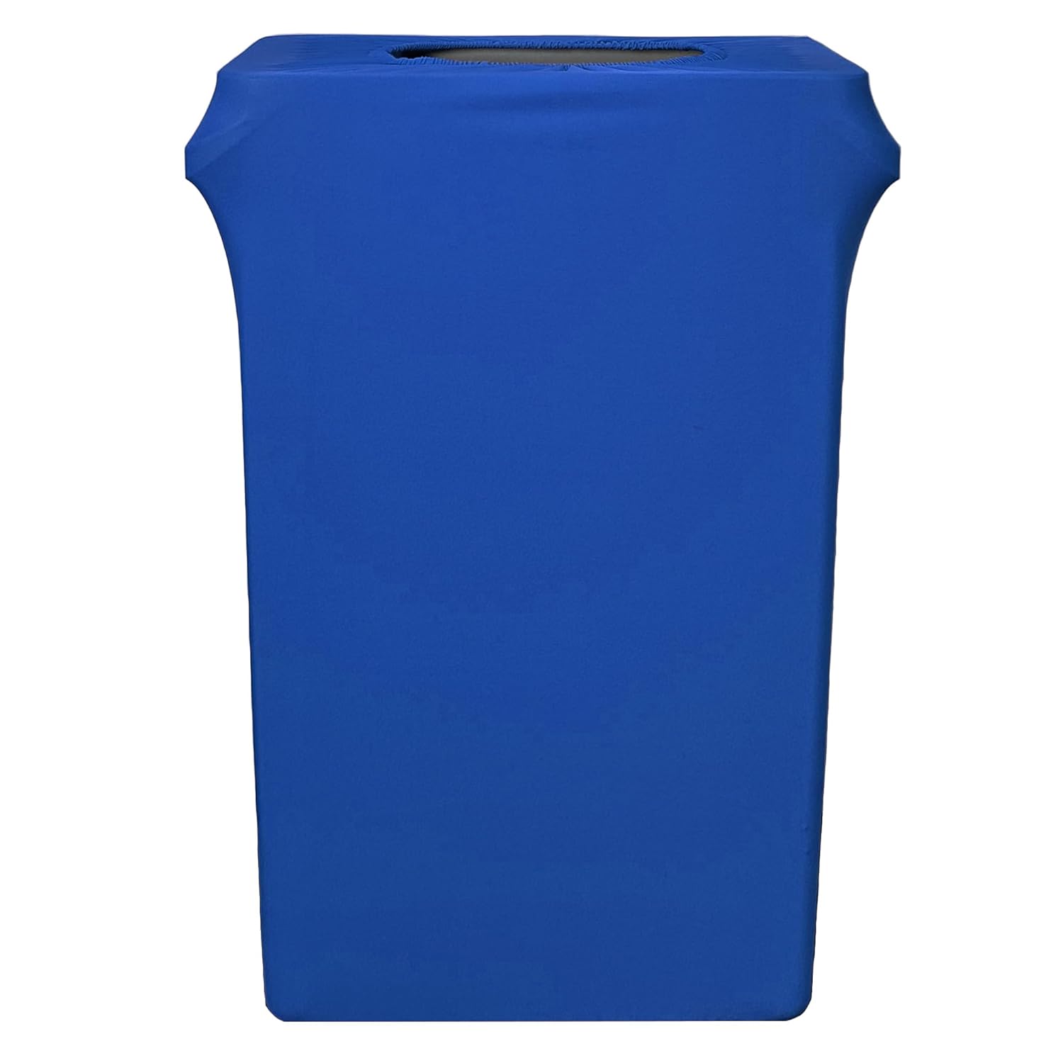 YOUR CHAIR COVERS - 32 Gallon Spandex Trash Can/Waste Container Cover Royal Blue with Recycling Logo - Royal Blue (Cover ONLY, Trash CAN NOT Included)