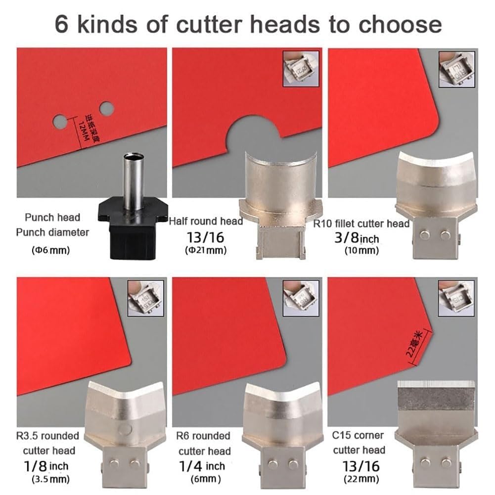 Punzonatrice per angoli 6 in 1, multi-angolo, con lame R3,5 mm/R6 mm/R10 mm, crea angoli rotondi, semicerchi e fori da 6 mm, capacità di 100 fogli per artigianato con carta, album fotografici