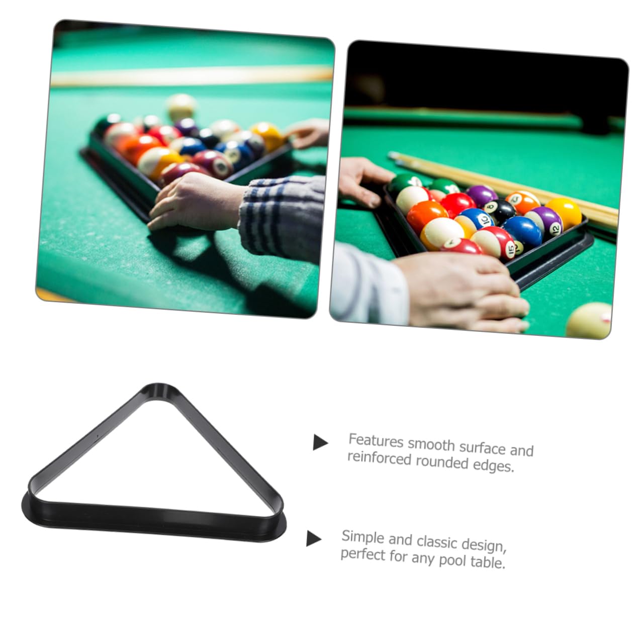 Triangle De Billard Mini En Plastique | Support Pour Boules De 25 Mm | Organiseur Compact Pour Table De Billard Maison - 12