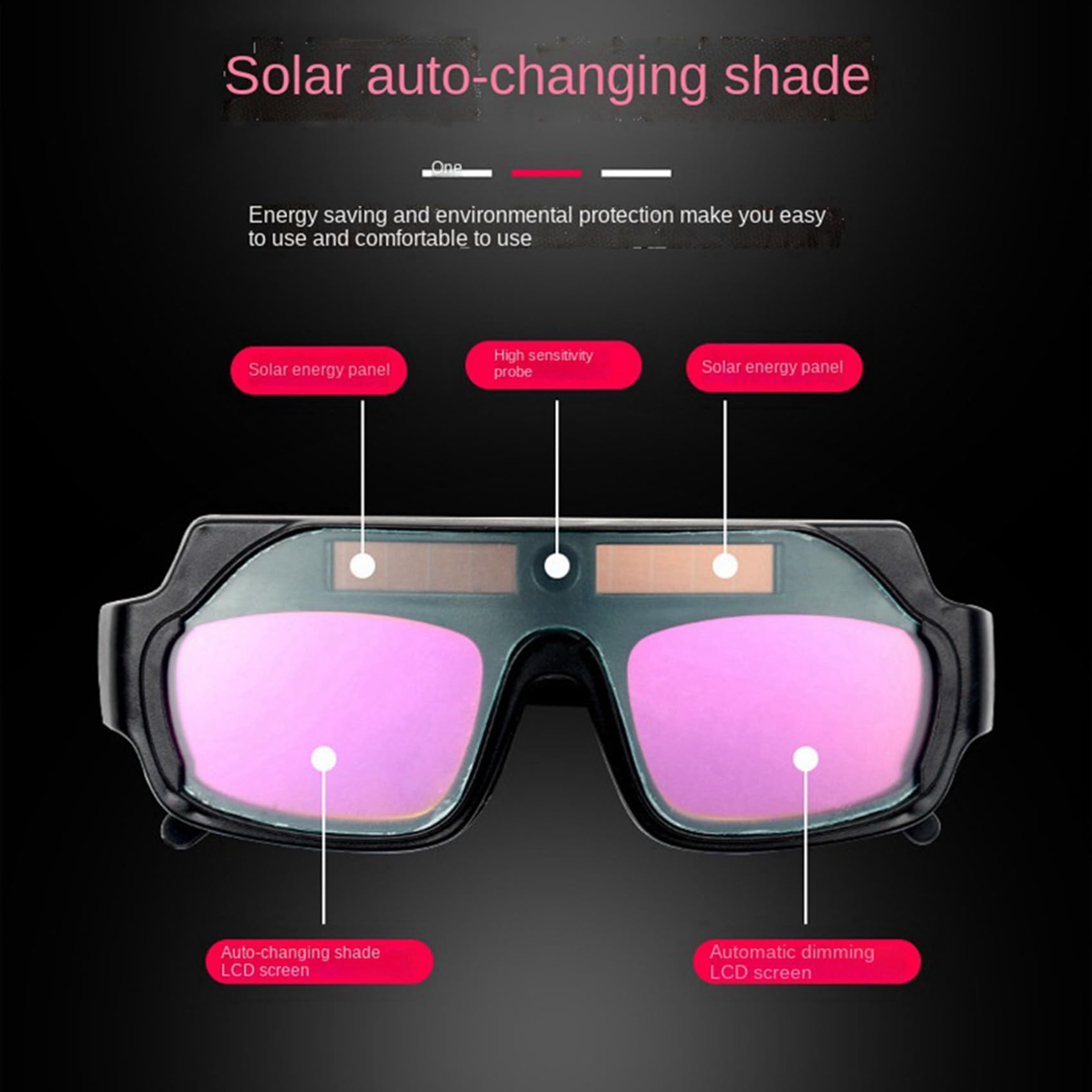 4 Stücke SchweißErbrille mit Automatischer Verdunkelung, Kratzfeste SchweißErbrille mit GroßEr Sicht für Plasmaschnitt mit 40 Linsen