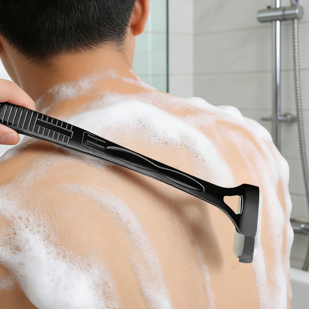 Crema per la schiena 46,5 cm, applicatore pieghevole con manico lungo e rullo curvo per protezione solare, lozione, autoabbronzante, facile da pulire, crema per schiena e piedi