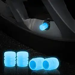 Tampas de válvula de pneu de carro fluorescente universal 4 peças (azul 4 peças)