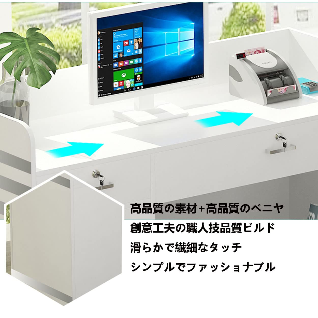 Amazon.co.jp: 木製 レジカウンター 受付カウンターレジカウンター 