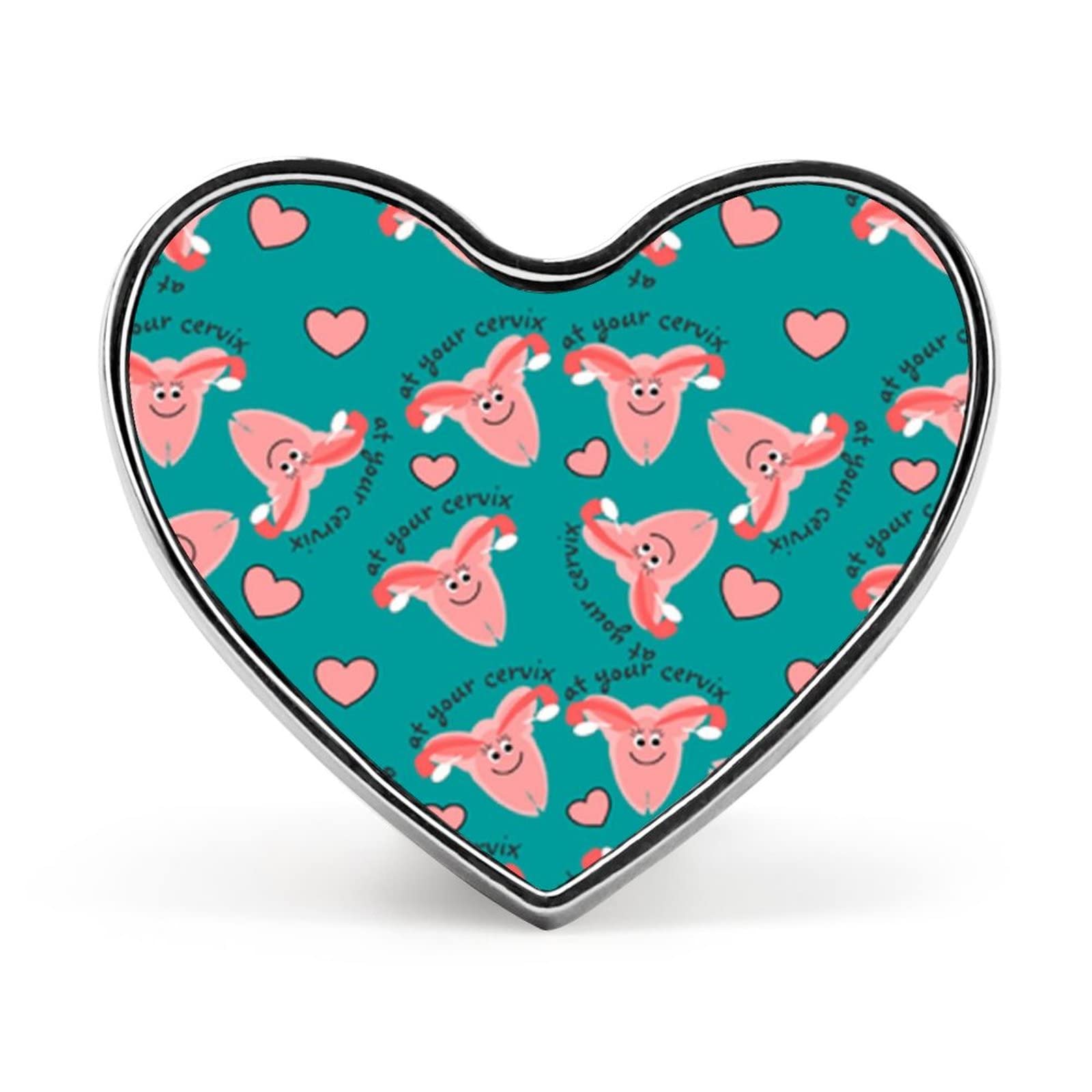 Obstetrical Nurse Cervix Cute Heart Brooch Pin Funny Lapel Tie Pin Crafts Badge for Costume Accessory