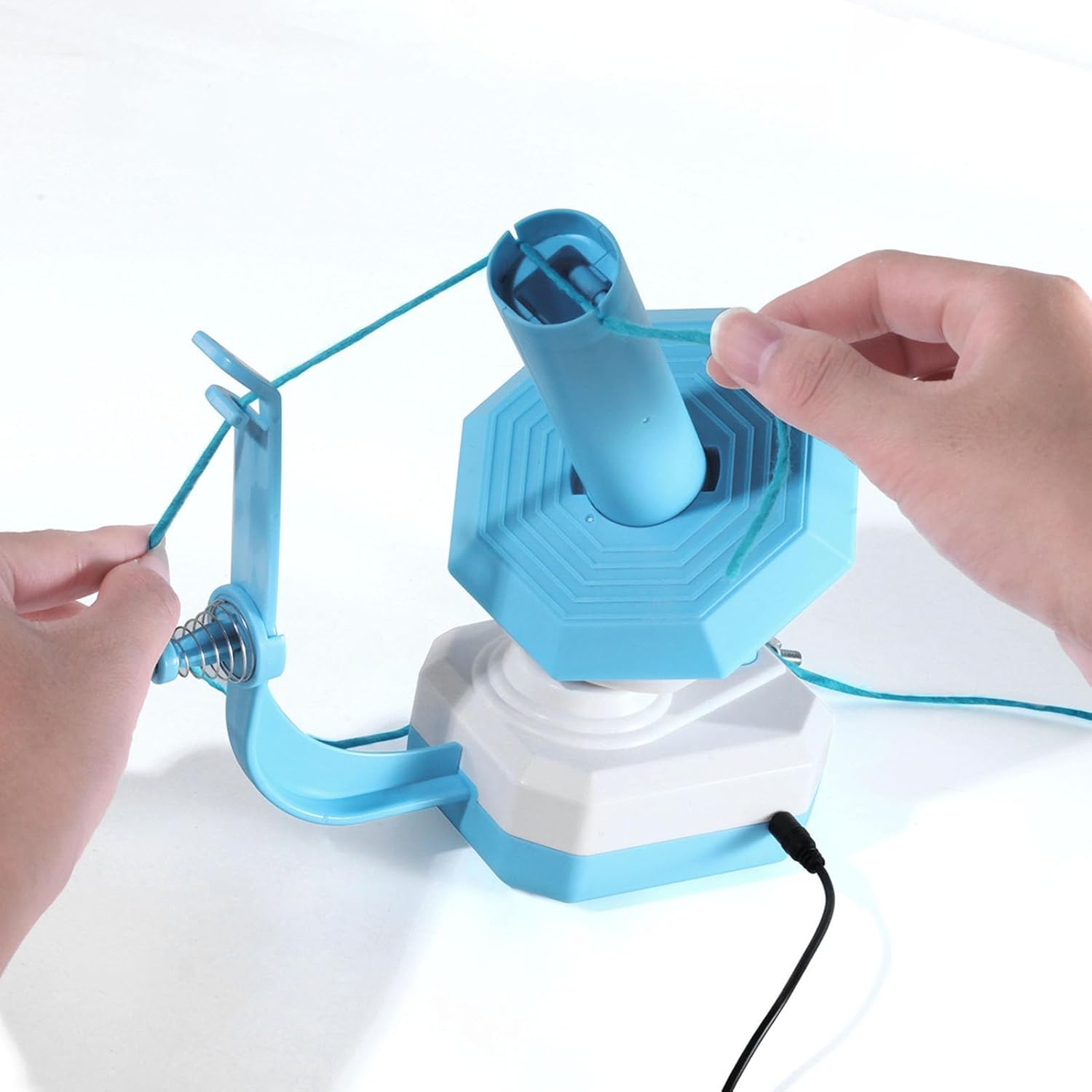 Wire Winder for Hook, Electric Wire Ball Winder Holder, Wool Winder for Hook, Automatic Spinning Roller, USB Port, Wire Winder Holder