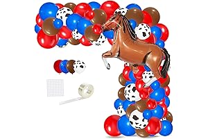 Cowboy-Themed Party Decorations with Balloon Arch Garland Kit