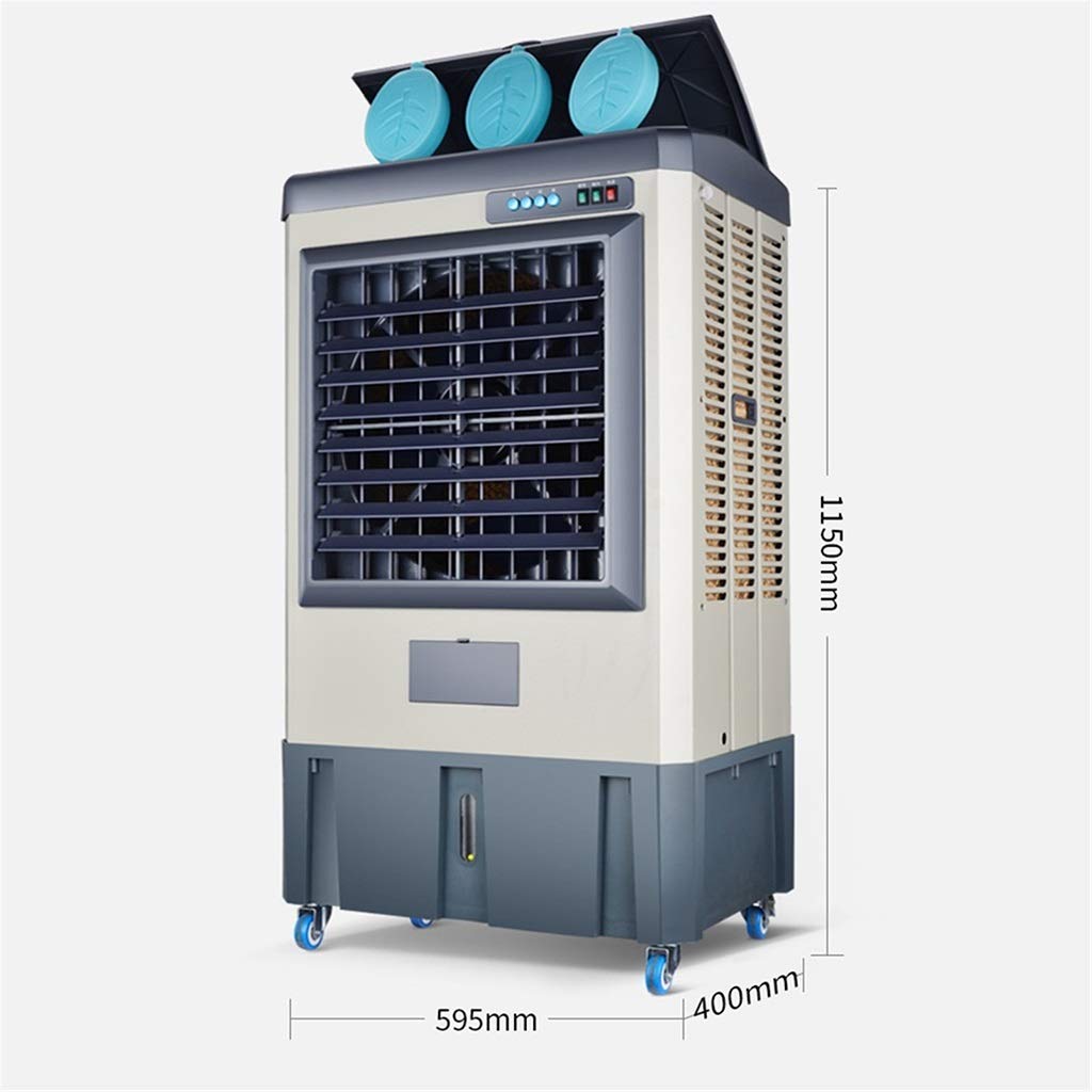 Ventilador industrial de aire acondicionado refrigerado por agua, enfriador de aire de torre grande para taller comercial, garaje, ventilador de refrigeración evaporativo de cuerpo de metal resistente