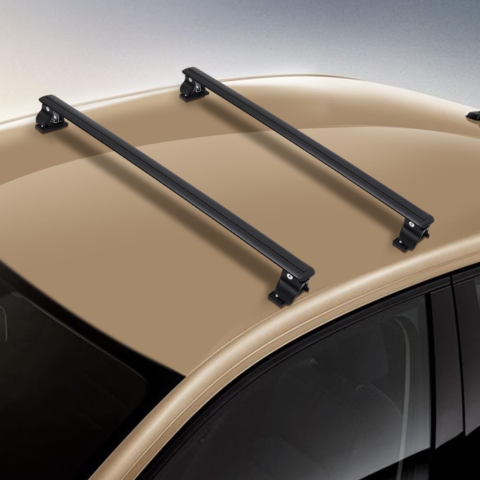 Baca universal de 130 cm, barras transversales, techo de coche con cerradura, soporta hasta 75 kg