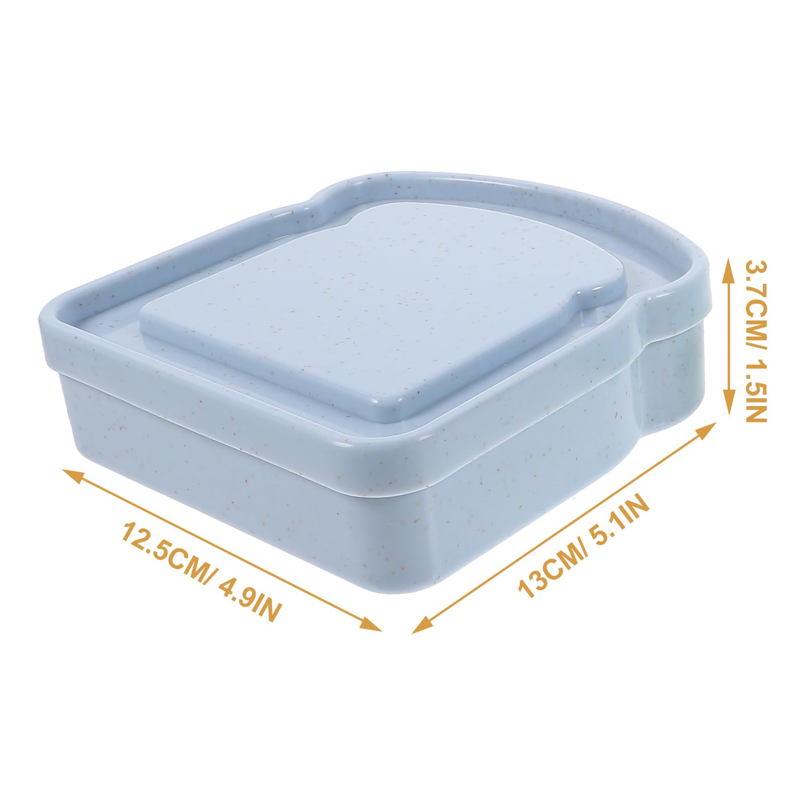 ABOOFAN 4pcs Sandwich Containers for Lunch Boxes Plastic Toast Shape Sandwich Box Reusable Sandwich Holder with Lid for Fruit,Salad,Snacks and Food Storage