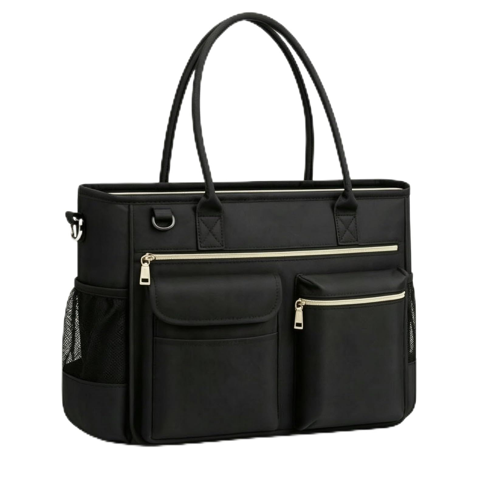 Laptoptasche mit Reißverschlussfach multifunktional Polyester-Tote-Tasche vielseitig Computertasche für Lehrer, Krankenschwestern, Pendeln, Arbeitsweg