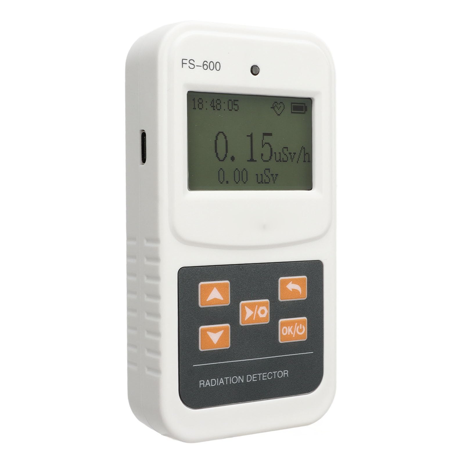 Geiger Counter, Nuclear Radiation Detector, Portable Beta Gamma XRay Monitor Meter, Digital Display, High Accuracy (White)