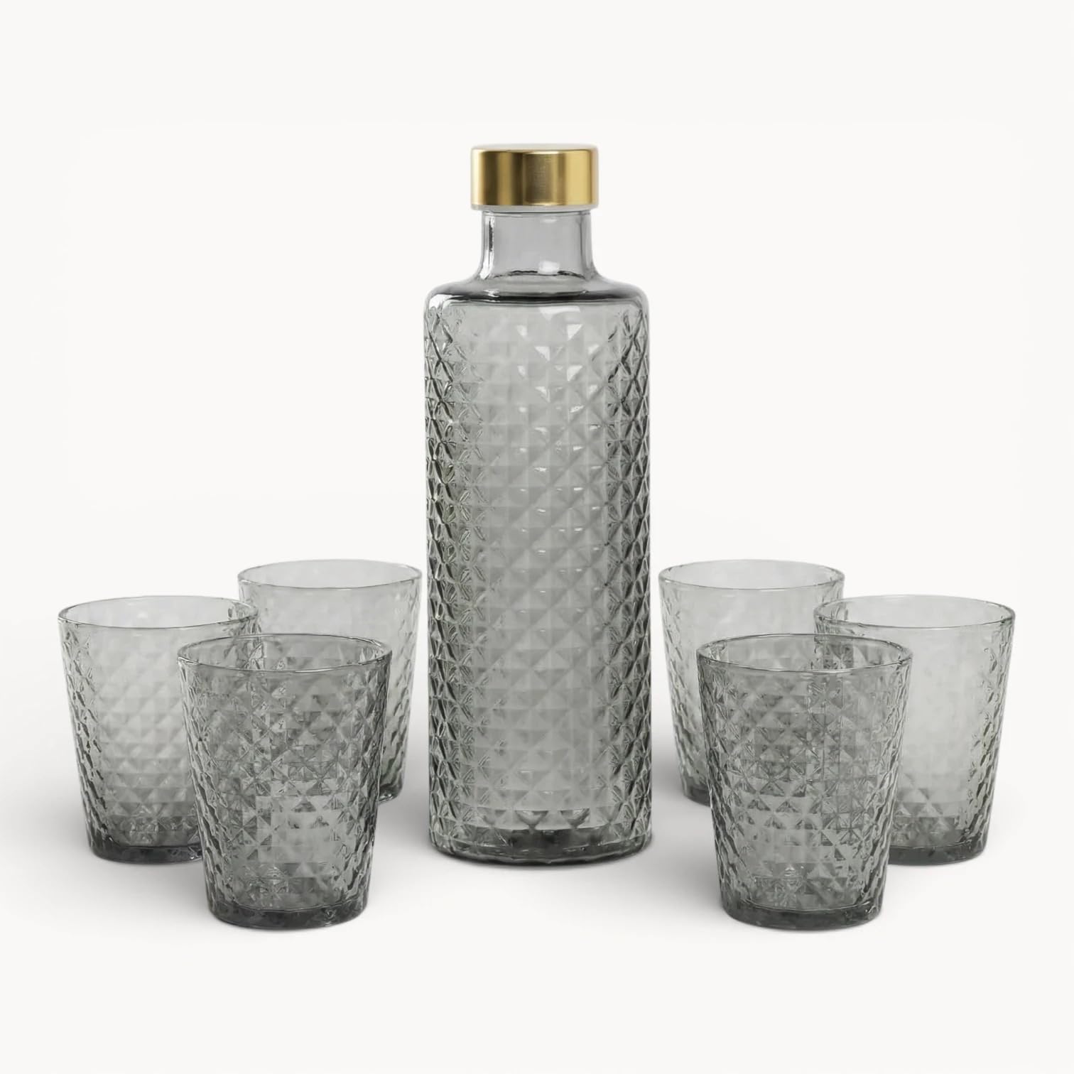 Zafferano Isolano - Vasos de agua (4 unidades, 450 ml, apilables), color gris
