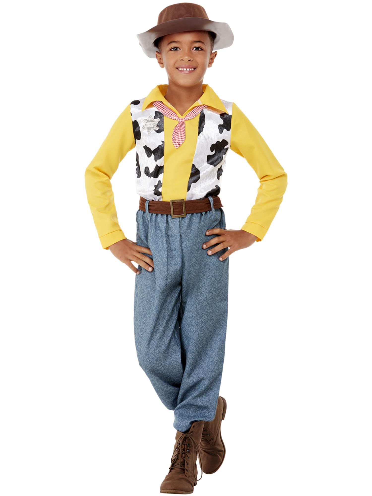 Smiffys Western Cowboy Costume Top & Trousers, Boys Fancy Dress, Western Dress Up Costumes