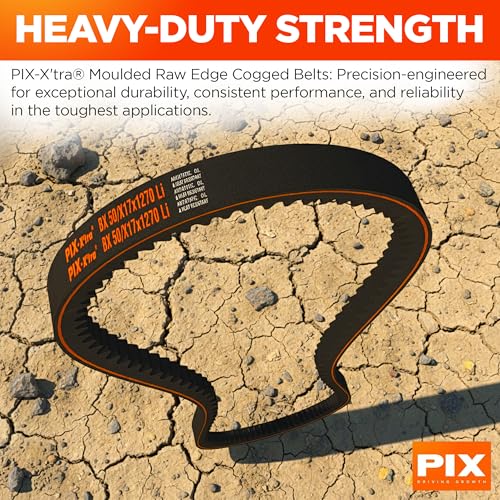 Image of PIX AX38 Cogged V-Belt - 1 /2 x 40in OC, Industrial Drive V-Belt for High Horsepower Applications, Compressors, Pumps, Fans, Vacuum Pumps, Blowers, Generators, Heat Exchangers, and Industrial Drives