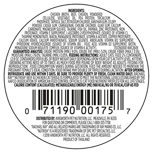 Rachael Ray Nutrish Natural Wet Cat Food, Beef & Chicken Catterole Recipe, 2.8 Ounce Cup (Pack of 12), Grain Free - Image 4