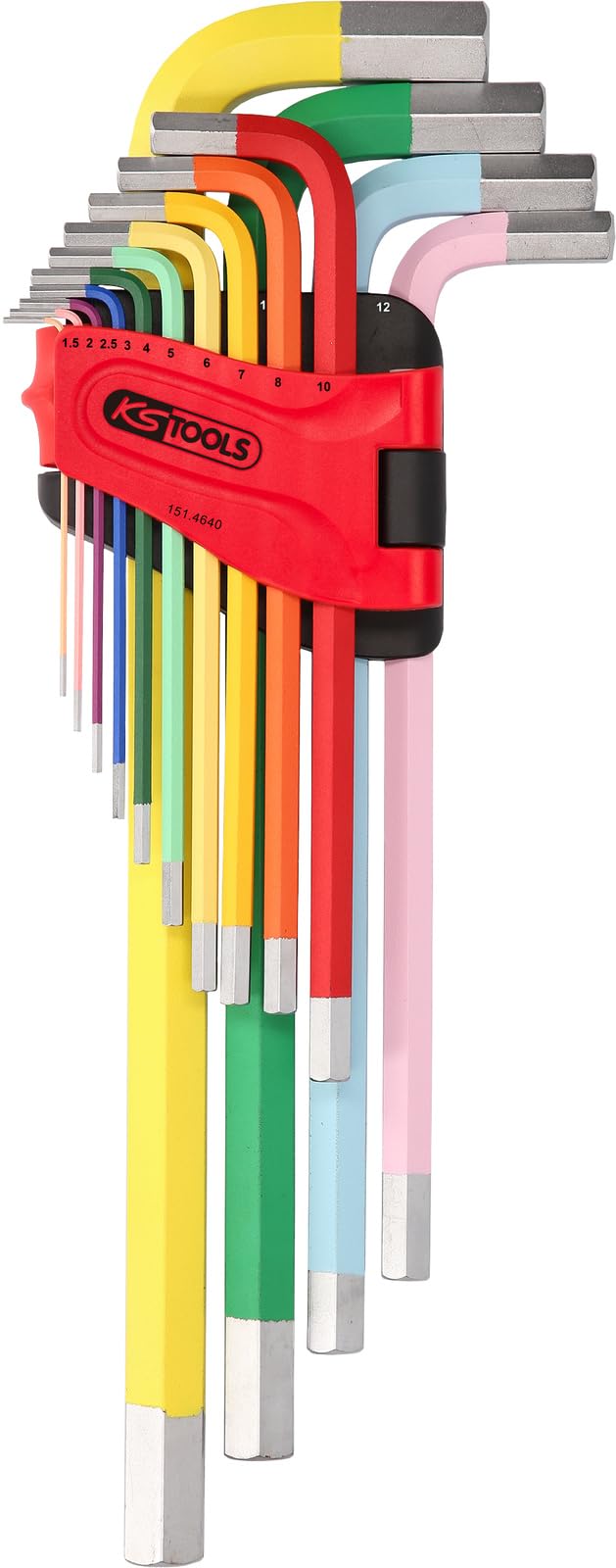 KS Tools 151.4640 Juego de llaves Allen, extralargas, 14 pzs