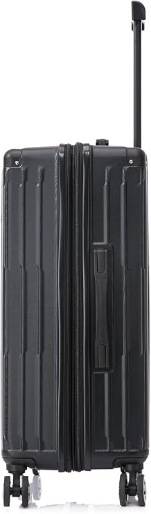 Rockland Costa Mesa 3 Piece Luggage Set, 2 Piece Hard Case Upright Luggages with Spinner Wheels and a 14 Polyester Tote Bag, (20/24/14 Tote), Black