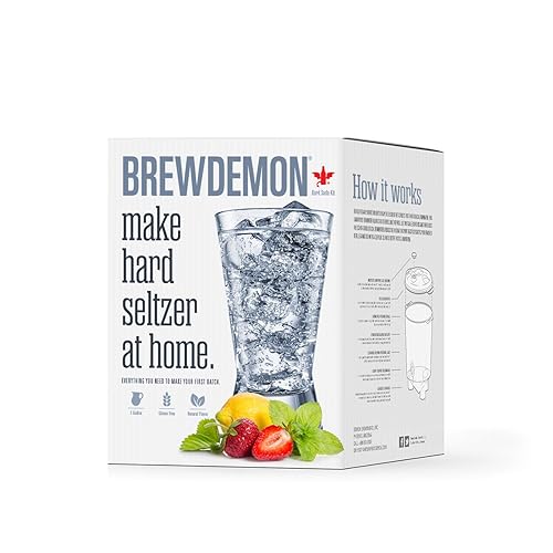 BrewDemon Hard Seltzer Kit de preparación Nuestro fermentador cónico elimina sedimentos y hace de gran sabor, limón y fresa de 1 galón