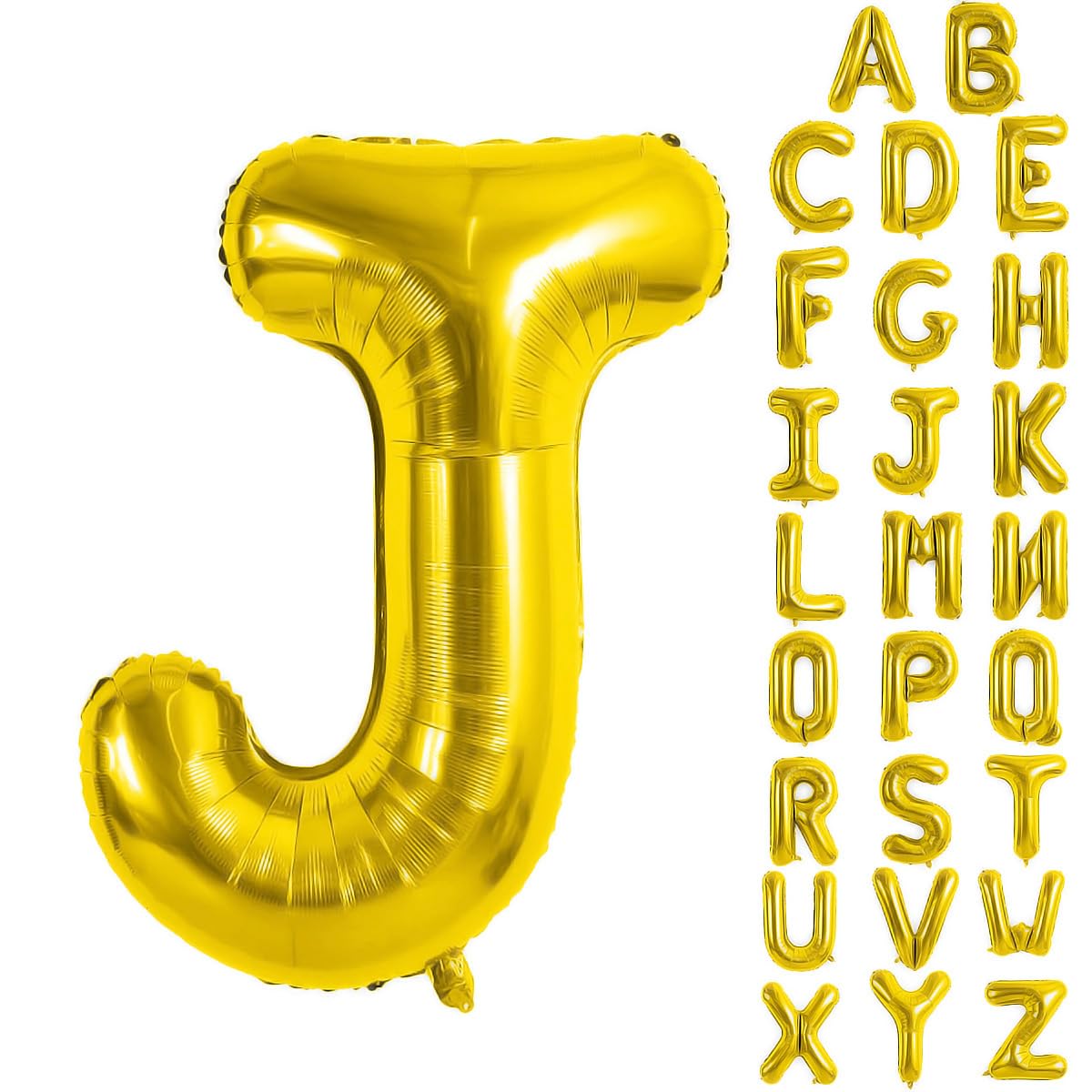Gold Letter Balloons 40 Inch Large Letter J Balloon Aluminum