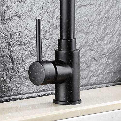 Robinet de cuisine pivotant 360 noir avec mitigeur de douche extensible