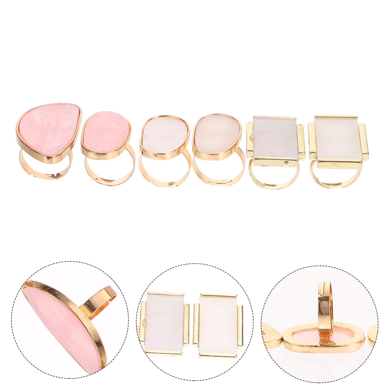 Angoily 18 Piezas Paleta De Anillos Anillo De Resina Anillos De Pegamento para Uñas Bandeja De Arte De Uñas Herramientas De Uñas para Arte De Uñas Mini Uñas Tablero De Visualización Ágata