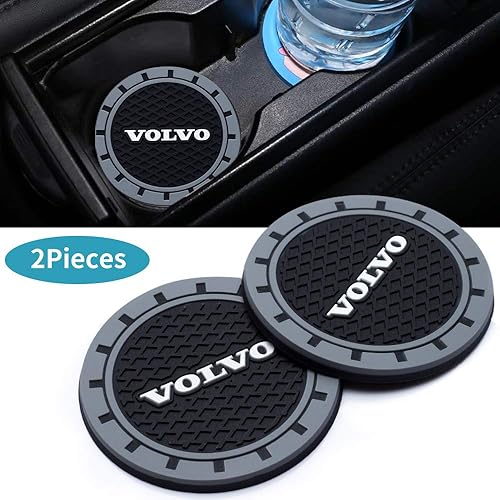 Miniatura 2 de 2 posavasos de silicona antideslizantes para automóvil, para Volvo XC60, XC90, S90, V90 2019-2022, con logotipo de automóvil, accesorios para el
