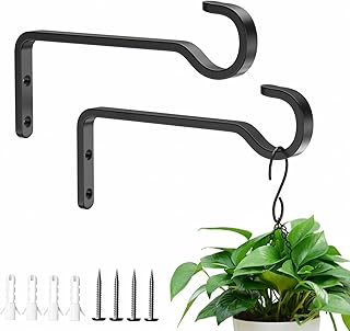 14.5cm 2 Pack Heavy Duty Outdoor Plant Hangers for Hanging Baskets, Iron Hanging Plant Brackets for Hanging Plants Outside, Metal Plant Hooks Plant Wall Hooks for Hanging Lantern, Bird Feeder
