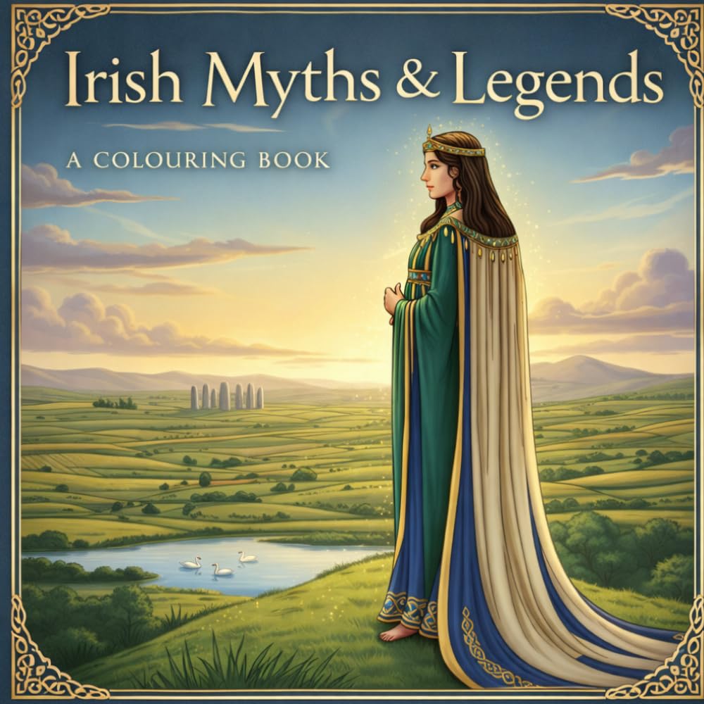 Irish Mythology Colouring Book: 30 Legends, Heroes, Goddesses and Creatures from Celtic Ireland
