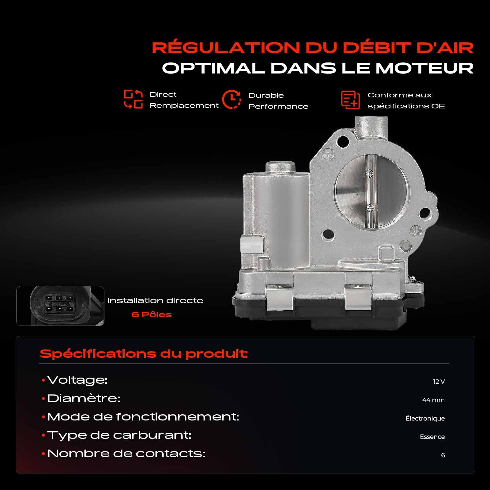 Frankberg Corps de papillon, essence 04C133062D | Compatible avec: Ibiza IV Sportcoupe 6J1 6P5, Polo 6C1 6R1, Fabia III NJ3, Ibiza IV ST 6J8 6P8, Mii KE1 KF1