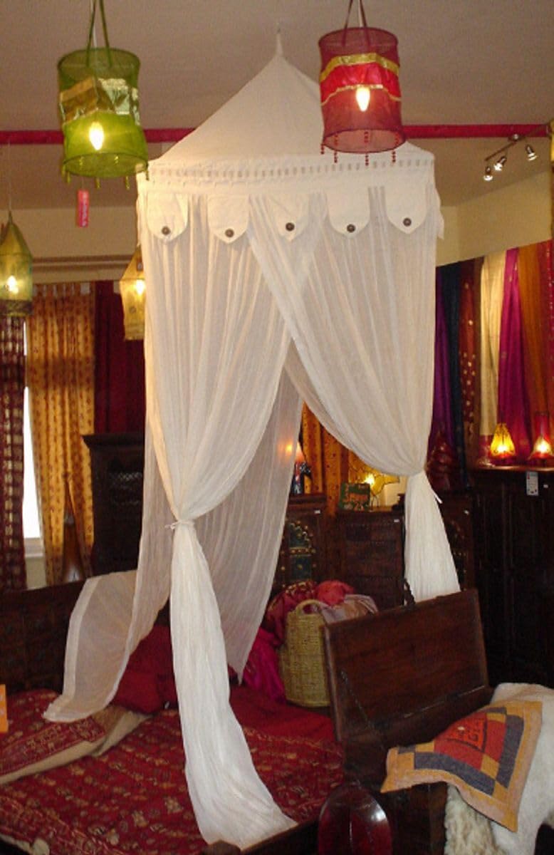 Guru-Shop Mosquitero 1 x 1m Cuadrado Alrededor, Algodón, Forma: Cuadrado 100 x 100 cm, Mosquiteros Dosel de la Cama