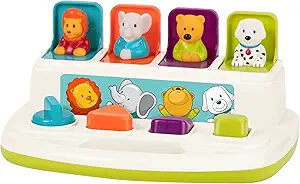 Battat Pop-Up Pals Baby Toy, Learning Infant Toys for Sorting Colors and Animals, Pop-Up Toys for Babies 18+ Months