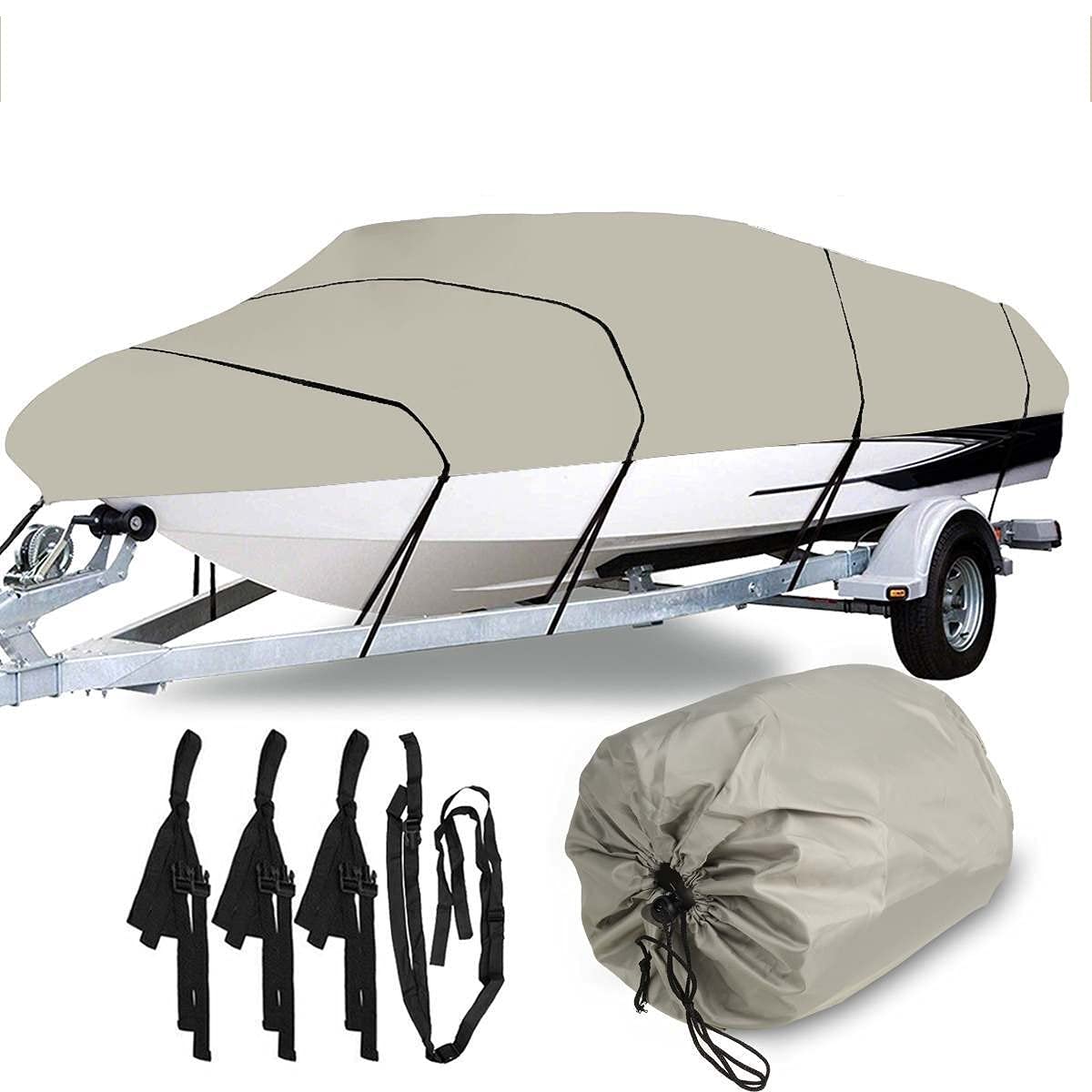 Telo per Barche 11-22FT Copertura for imbarcazioni for impieghi gravosi 210D Impermeabile Anti -UV Fish Ski Marine Traibile V-Scafo Proteggi su Tela Accessori for Barca (Color : 11-13ft)