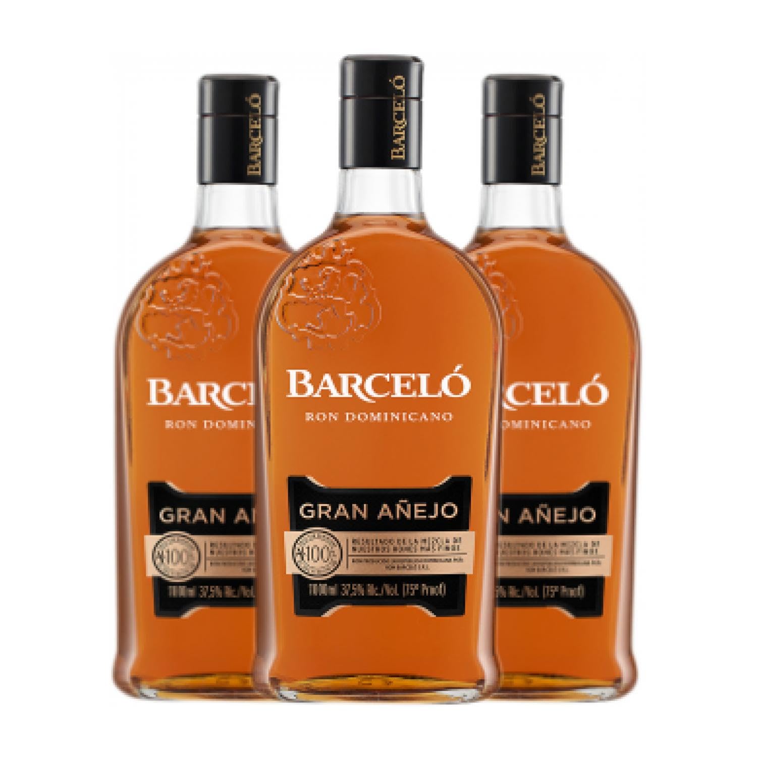 Ron Barceló Gran Añejo Botella Misil 1 L (Caja de 3 Botella Misil de 1 L)