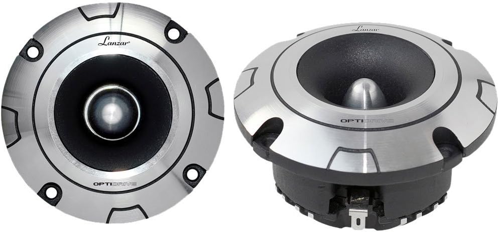 Upgraded Heavy-Duty Aluminum Bullet Super Tweeter - Powerful 200 Watt Peak 2.5k - 20kHz Frequency Response and 4 Ohm w/ 100dB (1w/1m) Sensitivity and 1.5” Kapton Voice Coil - Lanzar Optidrive OPTIBT25
