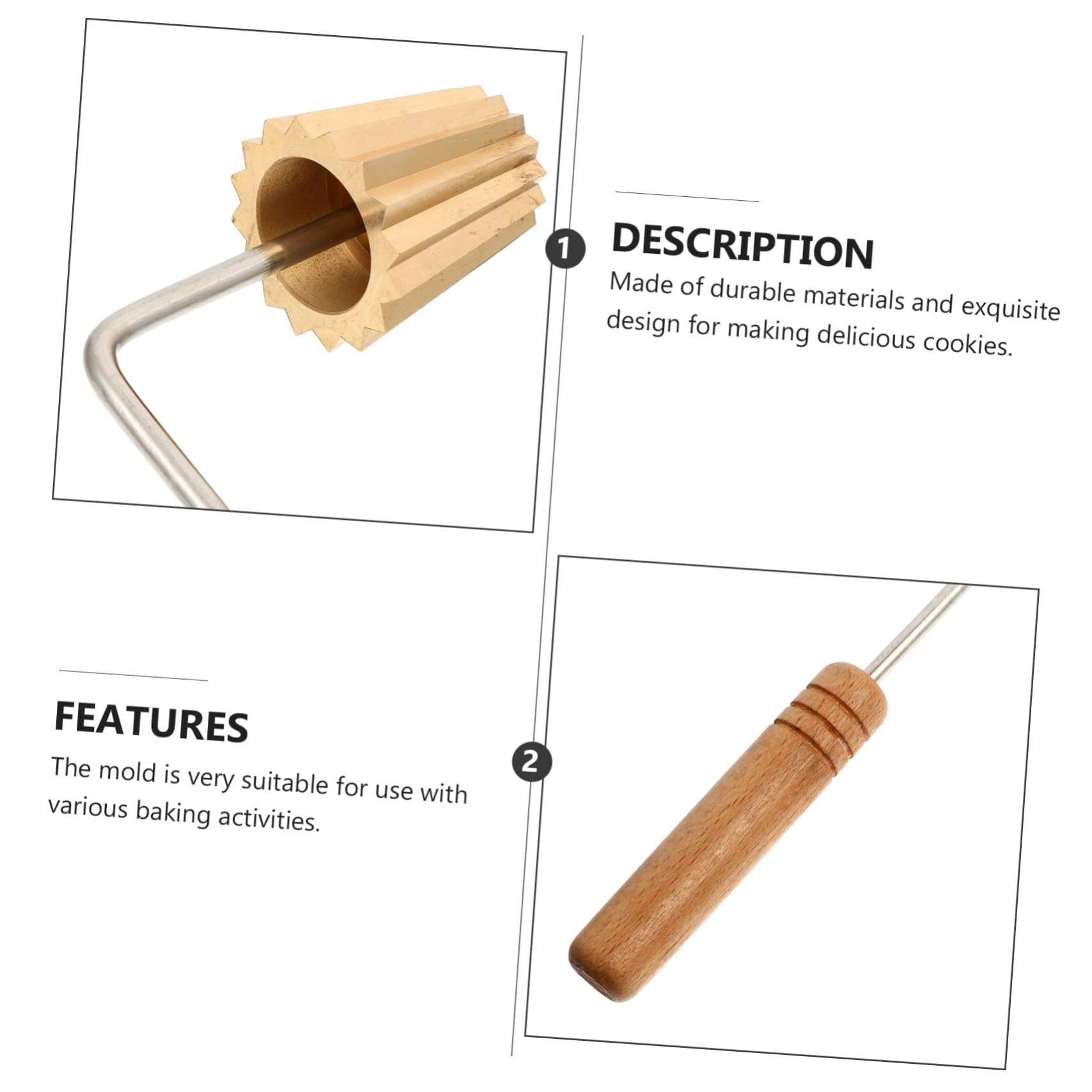 Mipcase Herramienta y Desmoldar Fácil para para Hornear Actividades Limpiar Molde de Fritos en Acero Inoxidable Cobre Bocadillos Malasia para Repostería