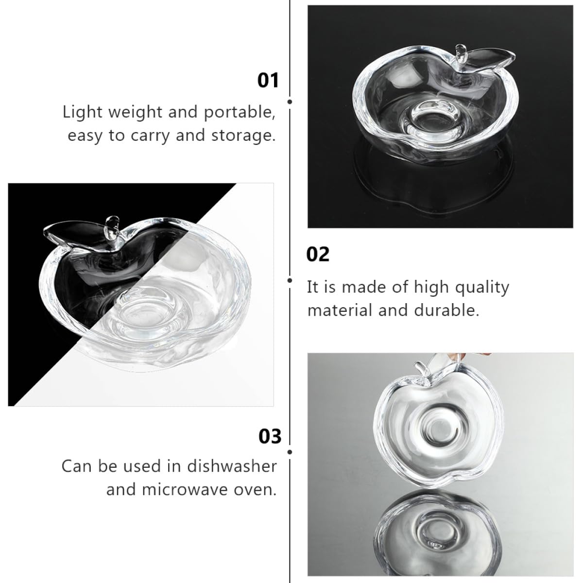 Assiette à Tremper Multifonction Petite Soucoupe, 6 Pièces en Verre