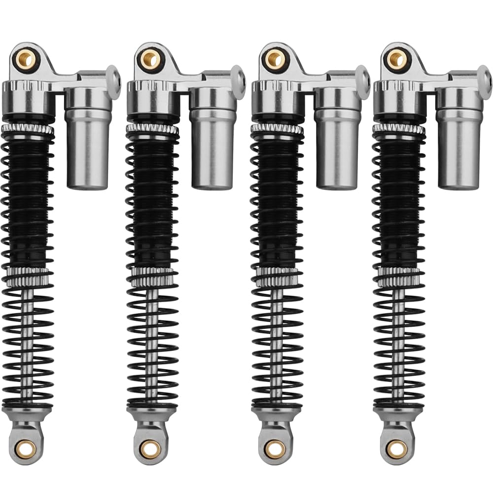 Pothyes Aluminium 53mm/59mm/66mm/78mm Shocks- Long Threaded Shock Absorber Oil Damper for TRX4M 1/18 RC Crawler Upgrades (Titanium, 78mm)