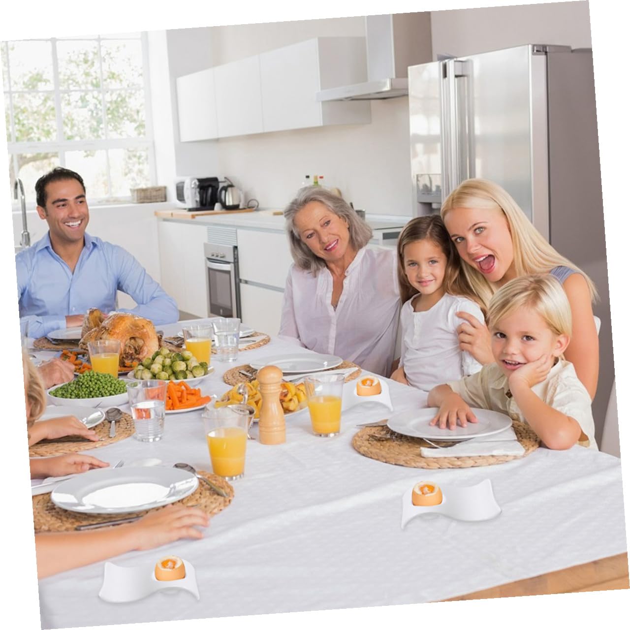 Uonlytech 6pièces Lot de Porte-œufs Céramique Coquetiers Ondulés Pratiques Et Repas Famille