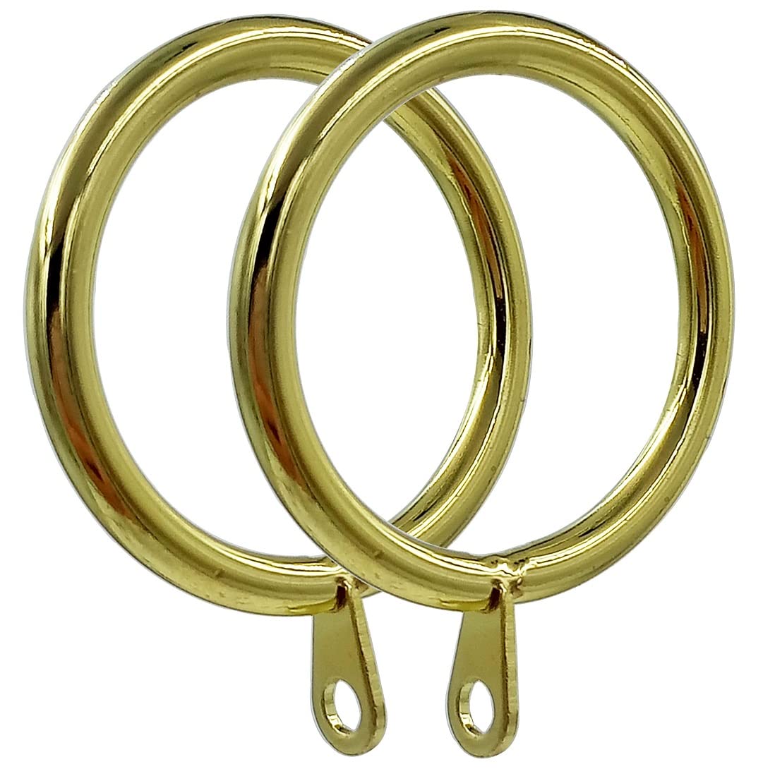 Meriville Lot De 28 Anneaux De Rideau En Métal Doré De 3,8 Cm De Diamètre Intérieur, Convient Pour Une Tringle Jusqu'à 3,8 Cm
