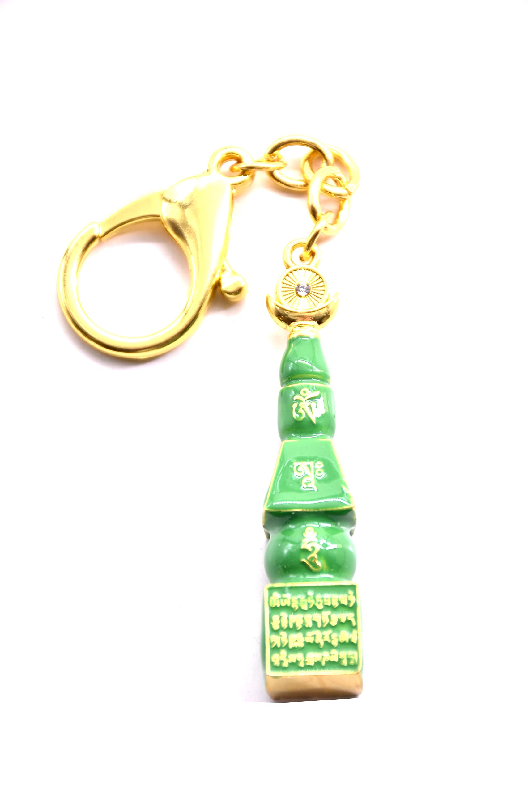 2023 feng shui Emerald Pagoda With Om Ah Hum Amulet cure #5, Copper, No Gemstone