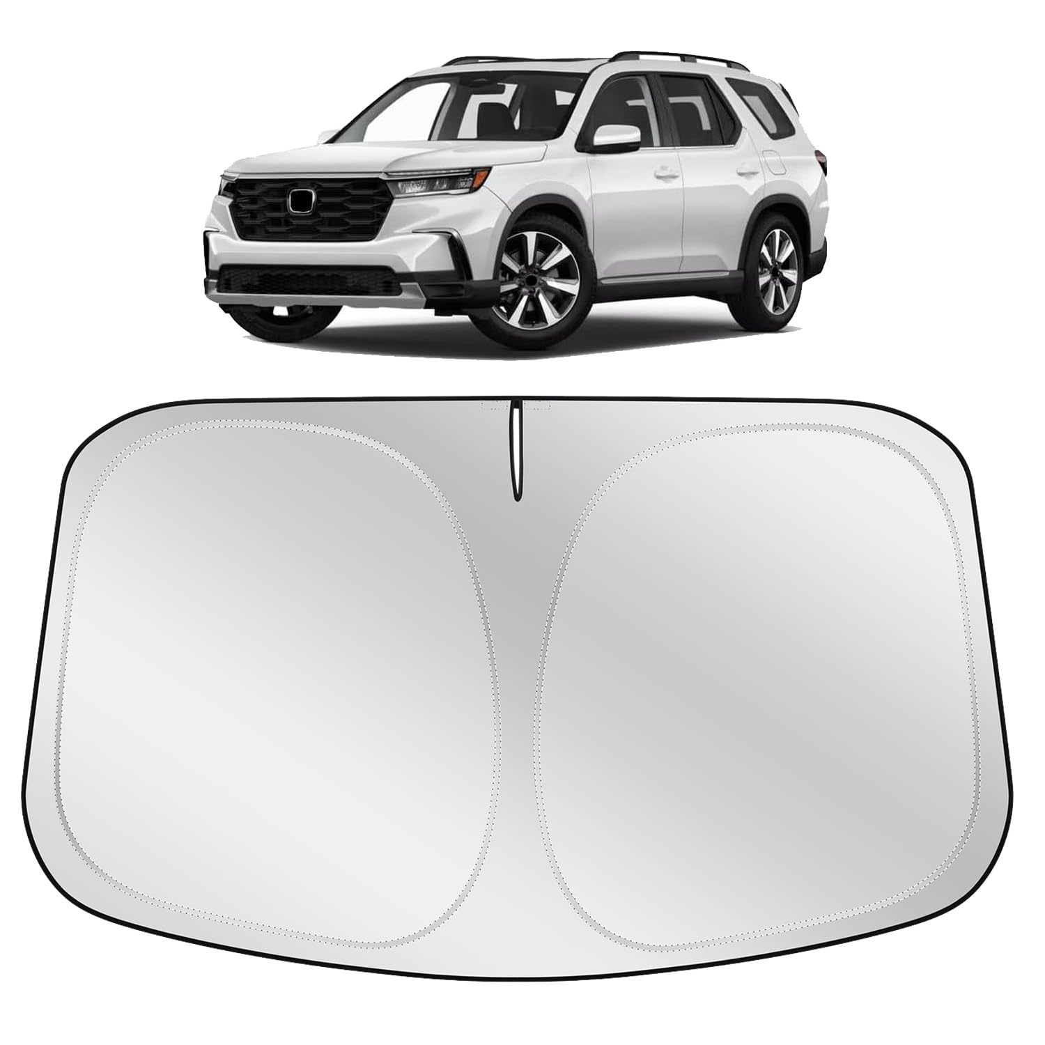 XHRING Windshield Sun Shade Sunshade Compatible with Honda Pilot 2025 2024 2023-2016 EX-L Special Edition Elite Black Edition Touring Accessories Car Front Windshield Cover Sun Shade Foldable Window